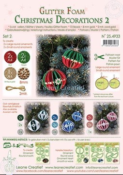 Bild von Glitter Foam Weihnachtskugel  Dekoration  Set 2