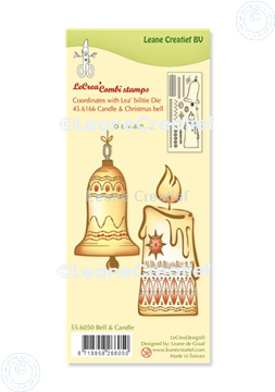 Afbeeldingen van LeCreaDesign® combi clear stamp Kerstbel & Kaars