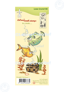 Afbeeldingen van LeCreaDesign® combi clear stamp Vissen 1.