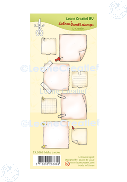 Afbeeldingen van LeCreaDesign® combi clear stamp Notitie blaadjes