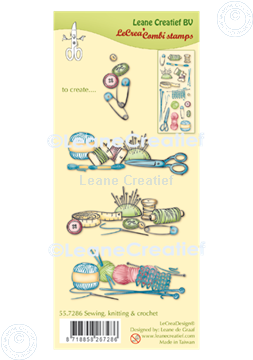 Afbeeldingen van LeCreaDesign® combi clear stamp Naaien, breien & haken