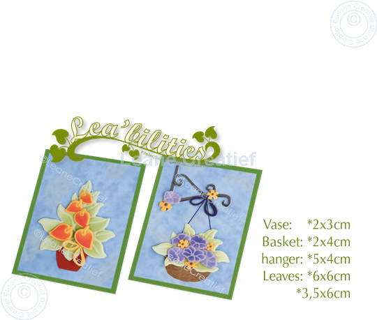 Bild von Lea’bilitie® Blumen mit Vase und Korb Präge- und Schneideschablone