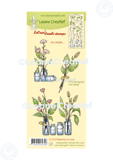 Bild von LeCreaDesign® Silikon Kombi Stempel Blumen mit Vase und Korb