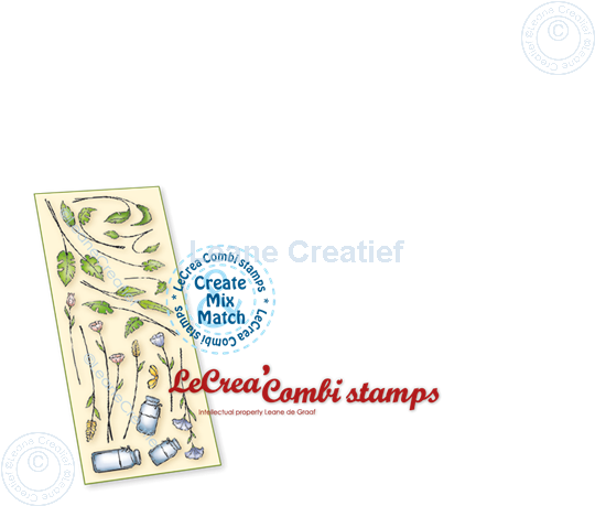 Bild von LeCreaDesign® Silikon Kombi Stempel Blumen mit Vase und Korb