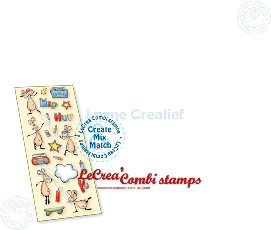 Afbeelding van LeCreaDesign® combi clear stamp Bunnies Hip Hop