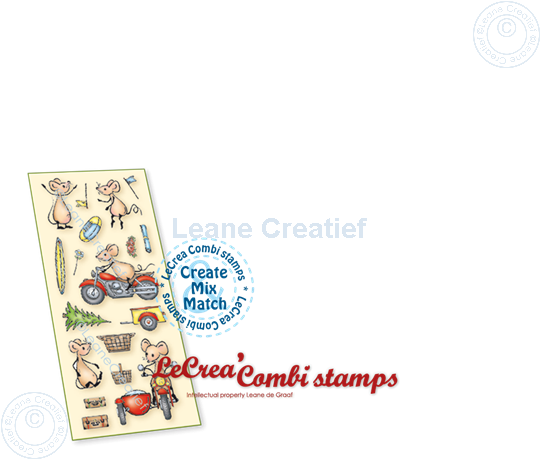 Afbeelding van LeCreaDesign® combi clear stamp Kleine motor Muis