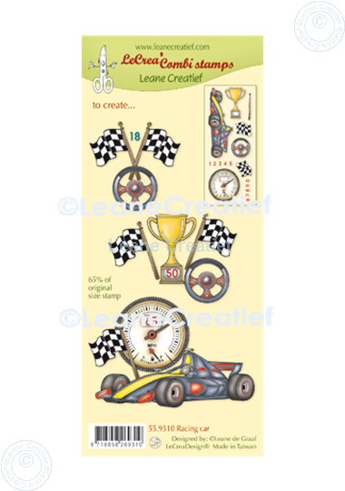 Afbeelding van LeCreaDesign® combi clear stamp Race auto