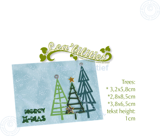 Afbeelding van Lea’bilitie® Kerstboom modern snij en embossing mal