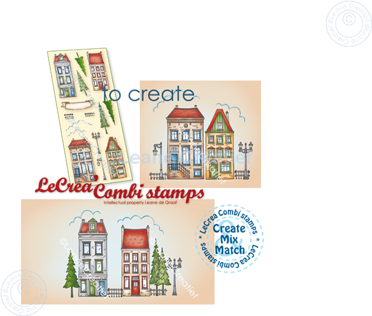 Bild von LeCreaDesign® Silikon Kombi Stempel Hausszene