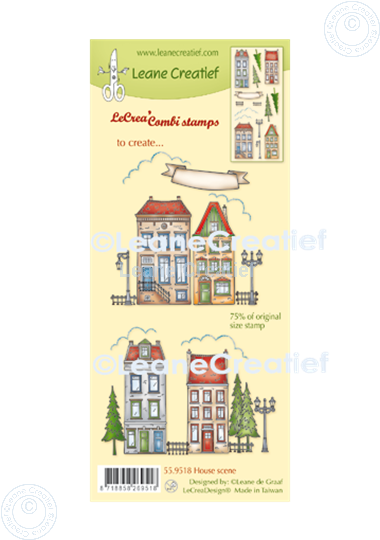 Bild von LeCreaDesign® Silikon Kombi Stempel Hausszene