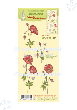 Bild von LeCreaDesign® Silikon Kombi Stempel Mohn Aquarelblumen