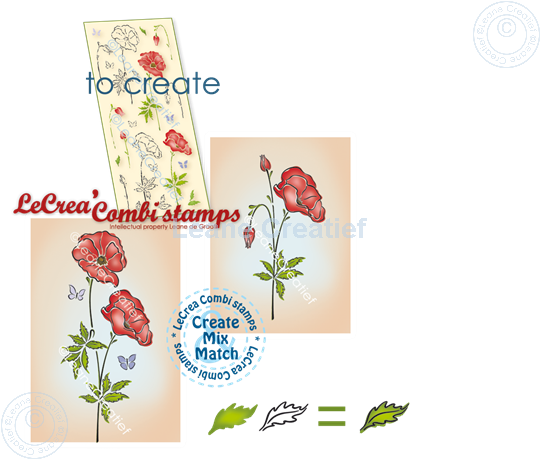 Bild von LeCreaDesign® Silikon Kombi Stempel Mohn Aquarelblumen
