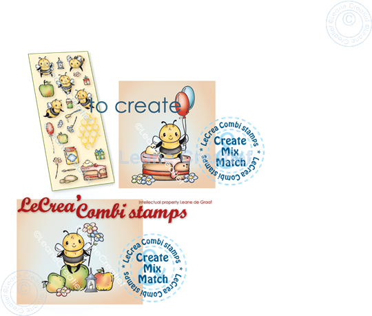 Picture of LeCreaDesign® combi clear stamp Bees