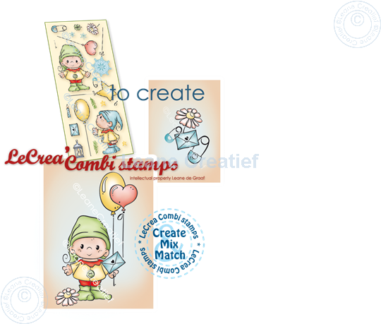 Afbeelding van LeCreaDesign® combi clear stamp kleine Kabouters