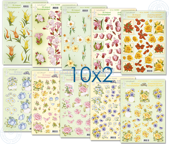 Afbeelding van 50.1 KnBl Set 20 bloemen knipvellen